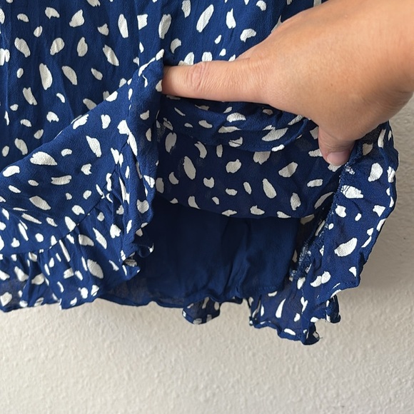 Reformation Mini Blue Polka Dot Dress - Picture 10 of 15